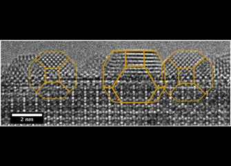 Atomically resolved TEM micrograph of Au nanoparticles 