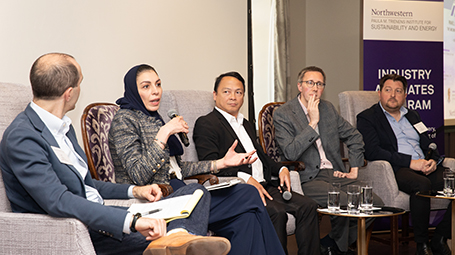Participant speaks at Trienens Institute event