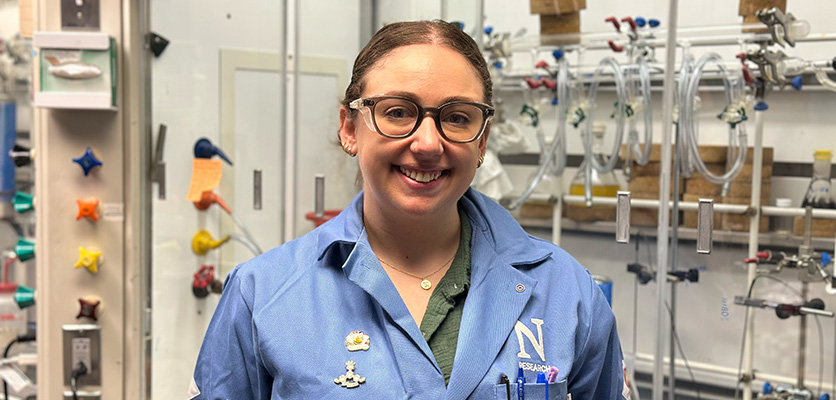 Katie Weber in the lab