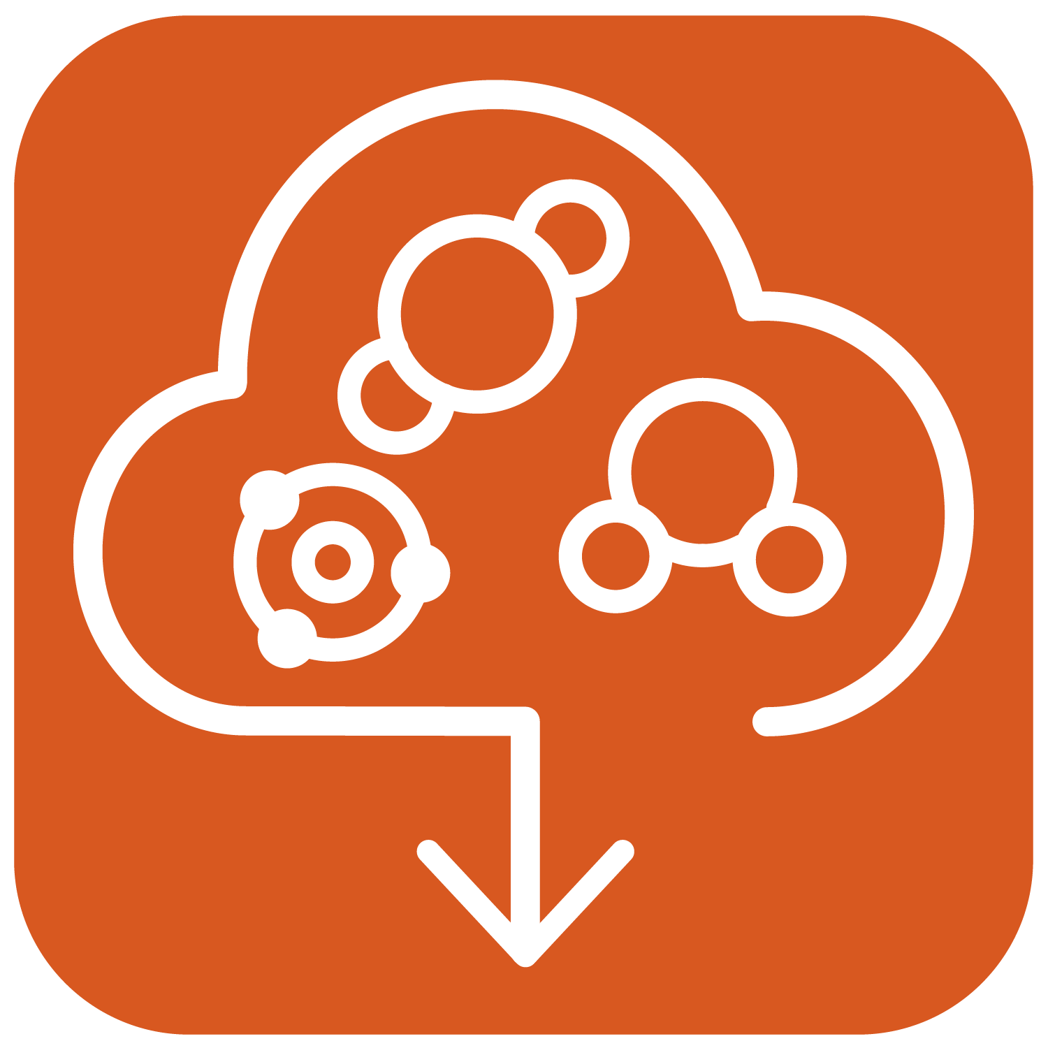 Cloud icon with arrows pointing out of the cloud
