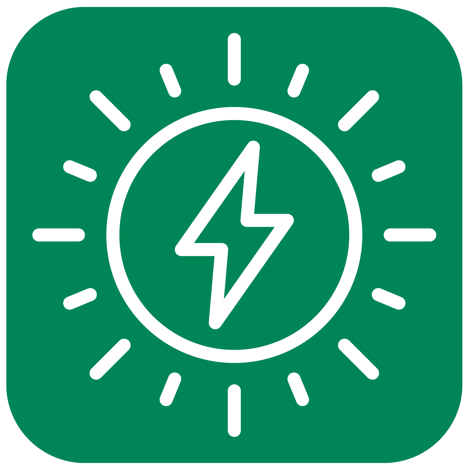 Icon showing an lightning bolt in a sun