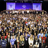 large group of students at the clinton university program