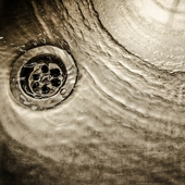 water going down a sink drain