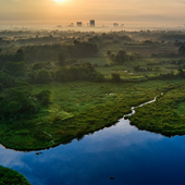 Aerial Photography of Landscape With View Of Sunset