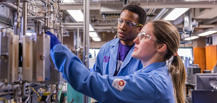 Researchers in lab