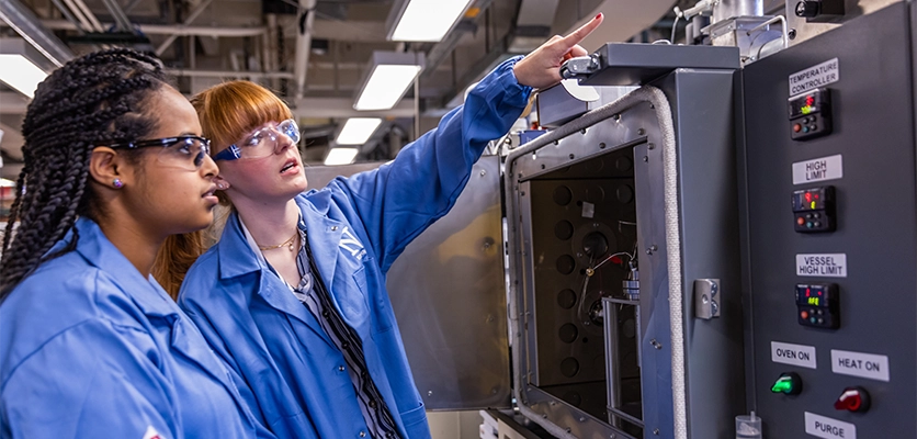 Researchers in lab